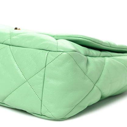 Chanel Lambskin Quilted Maxi Chanel 19 Flap Light Green 10 of 10