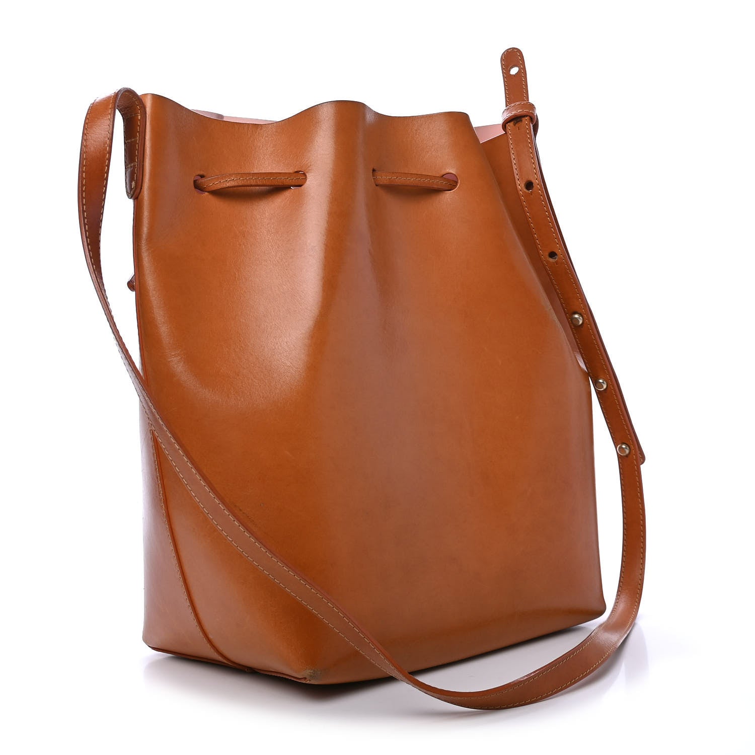 Mansur Gavriel Vegetable Tanned Calfskin Bucket Bag Cammello Rosa 2 of 8