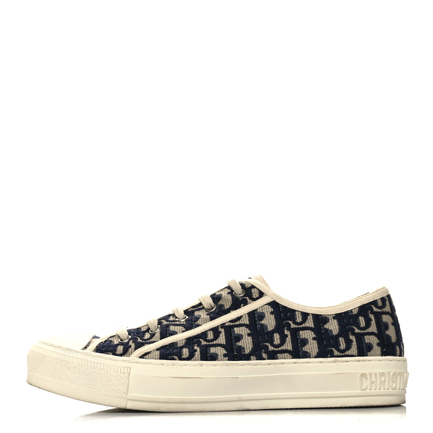 Christian Dior Canvas Oblique Walk'N'Dior Low Top Sneakers 40 Deep Blue 1 of 10