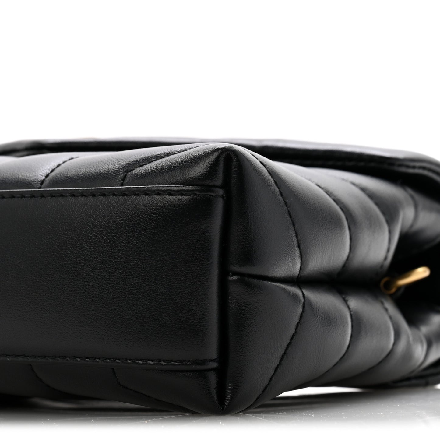 Calfskin Y Quilted Monogram Toy Loulou Crossbody Bag Black