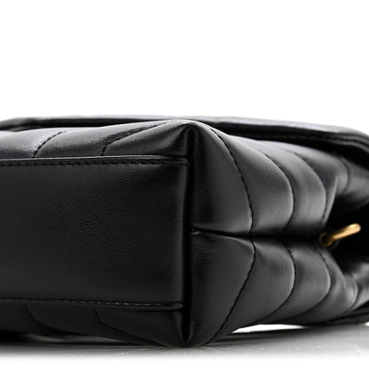 Saint Laurent Calfskin Y Quilted Monogram Toy Loulou Crossbody Bag Black 10 of 11