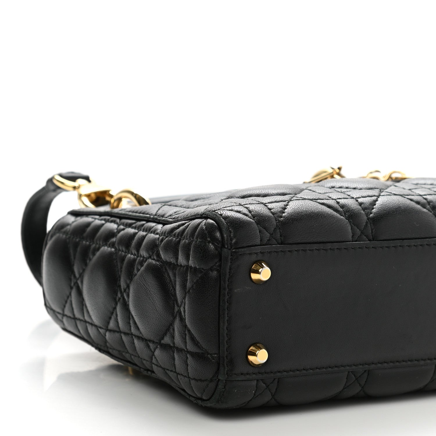 Christian Dior Lambskin Cannage Mini Lady Dior Black 9 of 12