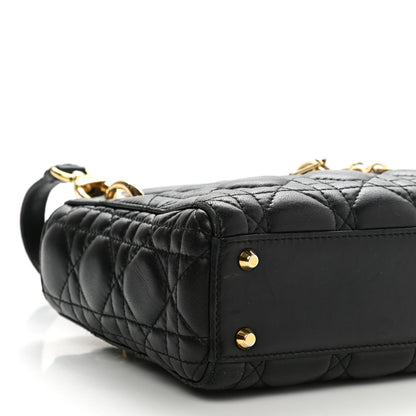Christian Dior Lambskin Cannage Mini Lady Dior Black 9 of 12