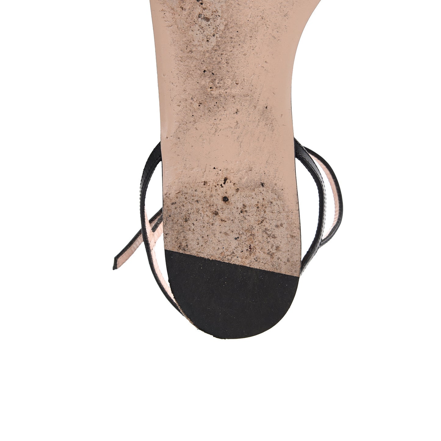 Lifford Calfskin GG Marmont Ankle Wrap Flat Sandals 41 Black