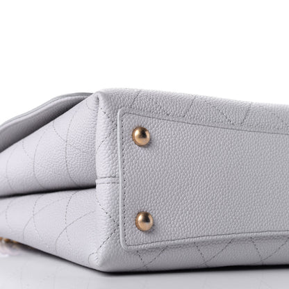 Chanel Caviar Diamond Stitched Top Handle Flap Grey 9 of 10