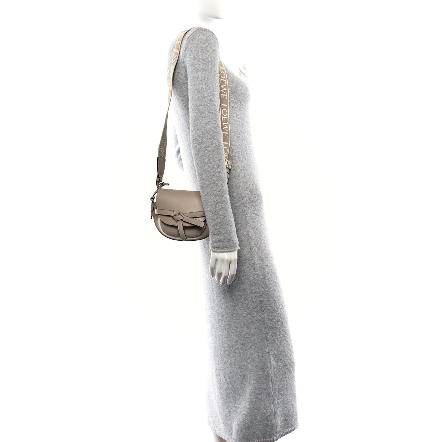 Calfskin Jacquard Mini Gate Dual Bag Sand