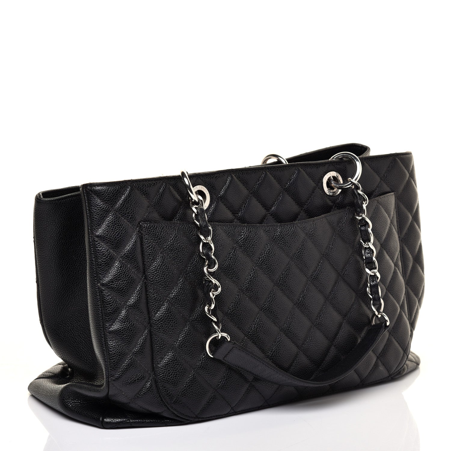Chanel Caviar Quilted XL Grand Shopping Tote GST Black 3 of 10