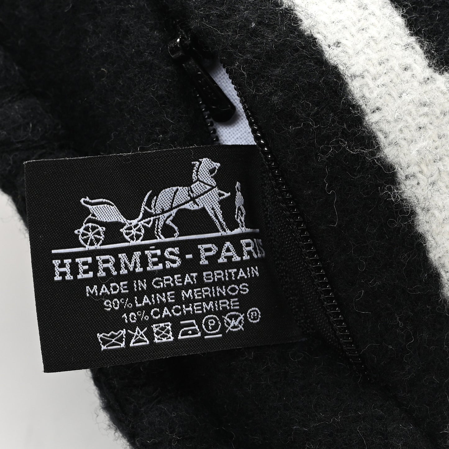 Wool Cashmere Avalon III Pillow PM Ecru Black