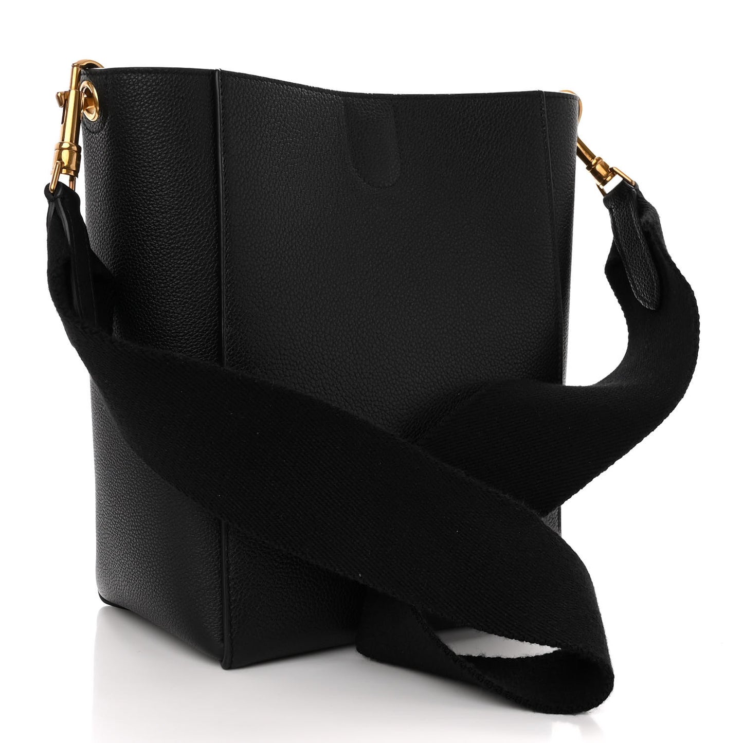 Soft Grained Calfskin Small Sangle Bucket Bag Black