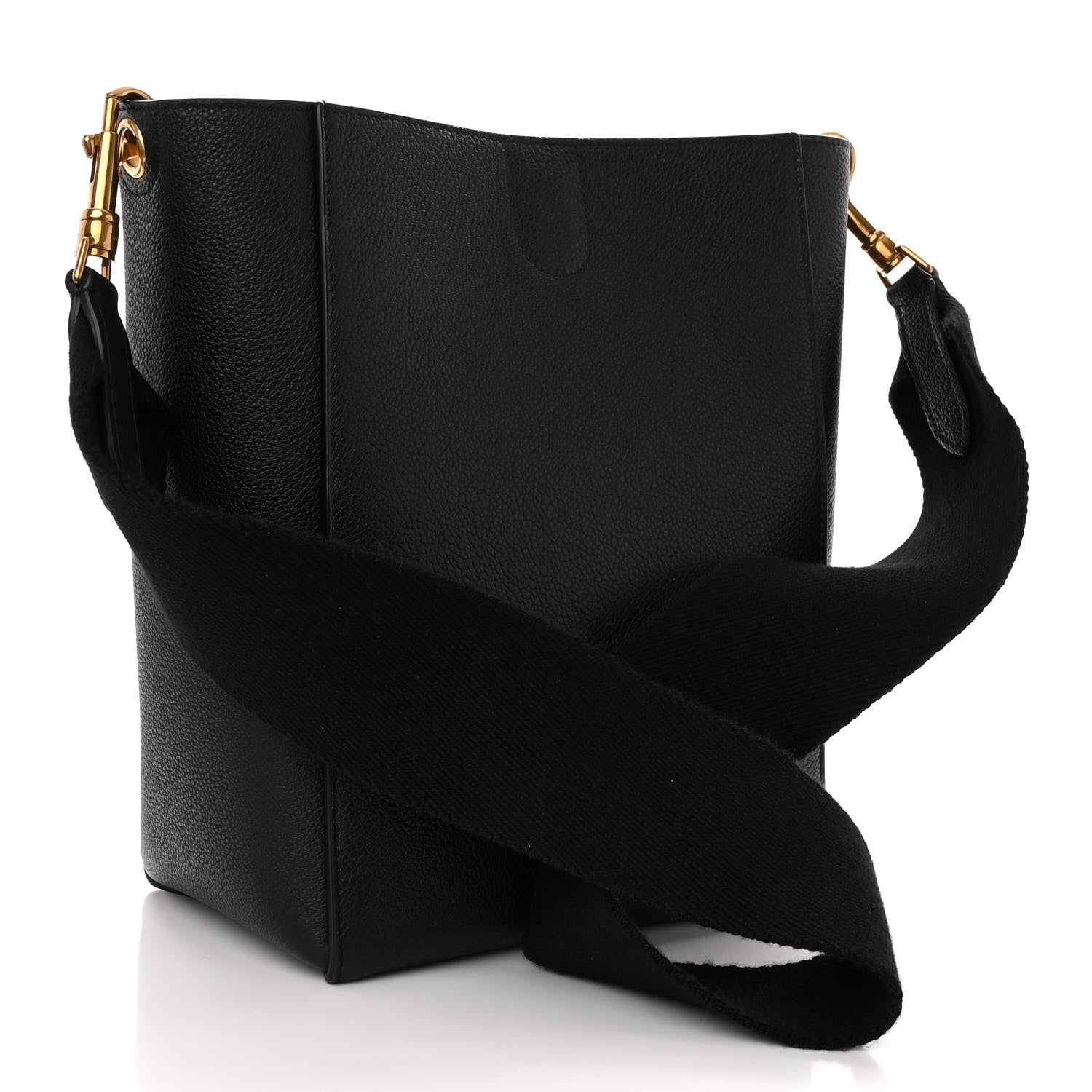 Celine Soft Grained Calfskin Small Sangle Bucket Bag Black 3 of 9