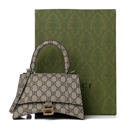 Balenciaga X GUCCI GG Supreme Monogram Small Hourglass Top Handle Bag Beige Ebony 12 of 12