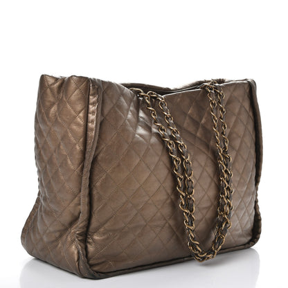 Chanel Metallic Calfskin Quilted Large Istanbul Tote Gold 3 of 12
