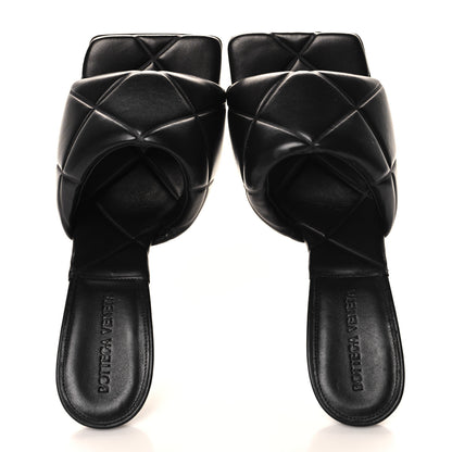 Bottega Veneta Nappa Quilted Rubber Lido Mule Sandals 38 Black 2 of 8