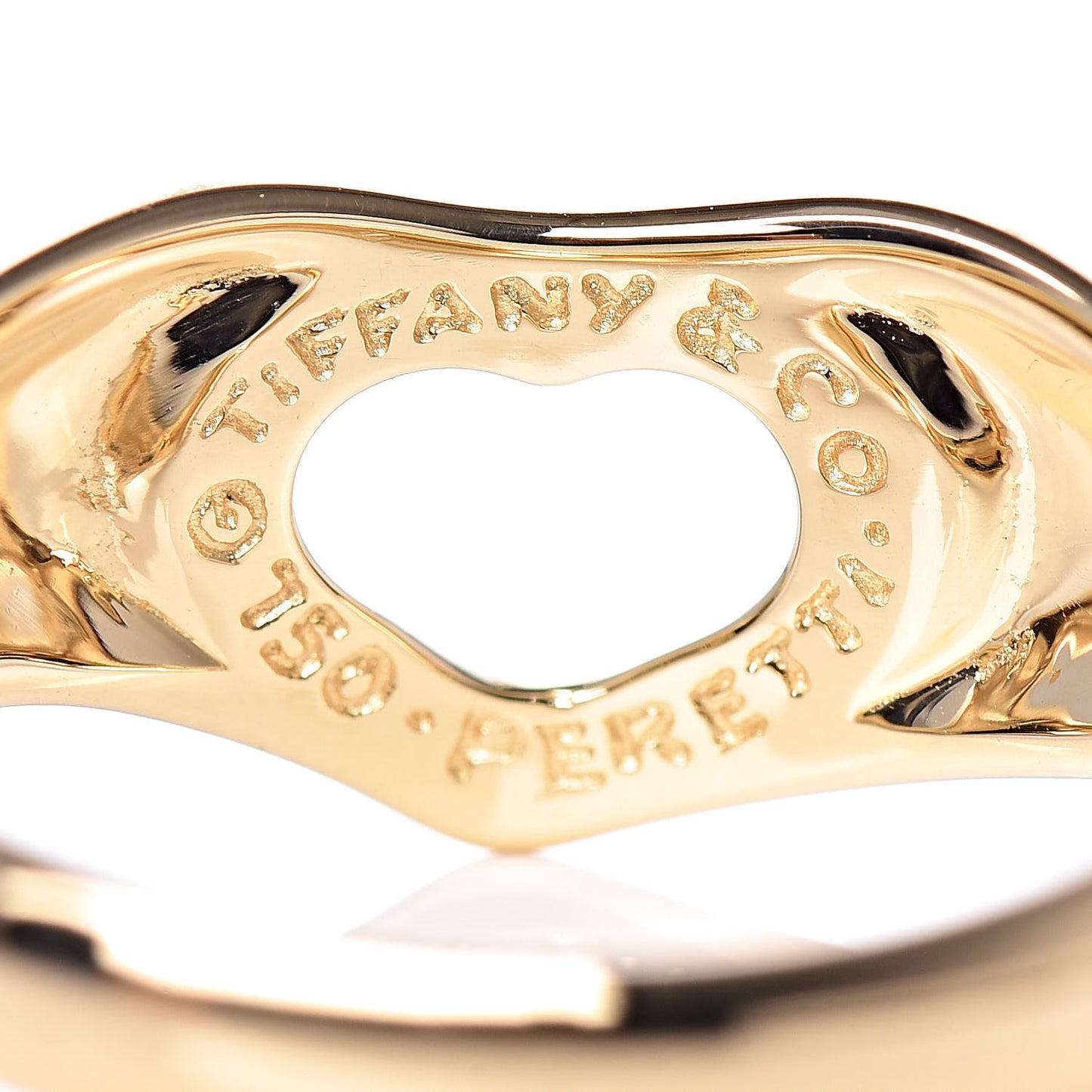 18K Yellow Gold Elsa Peretti Open Heart Ring 49 4.75