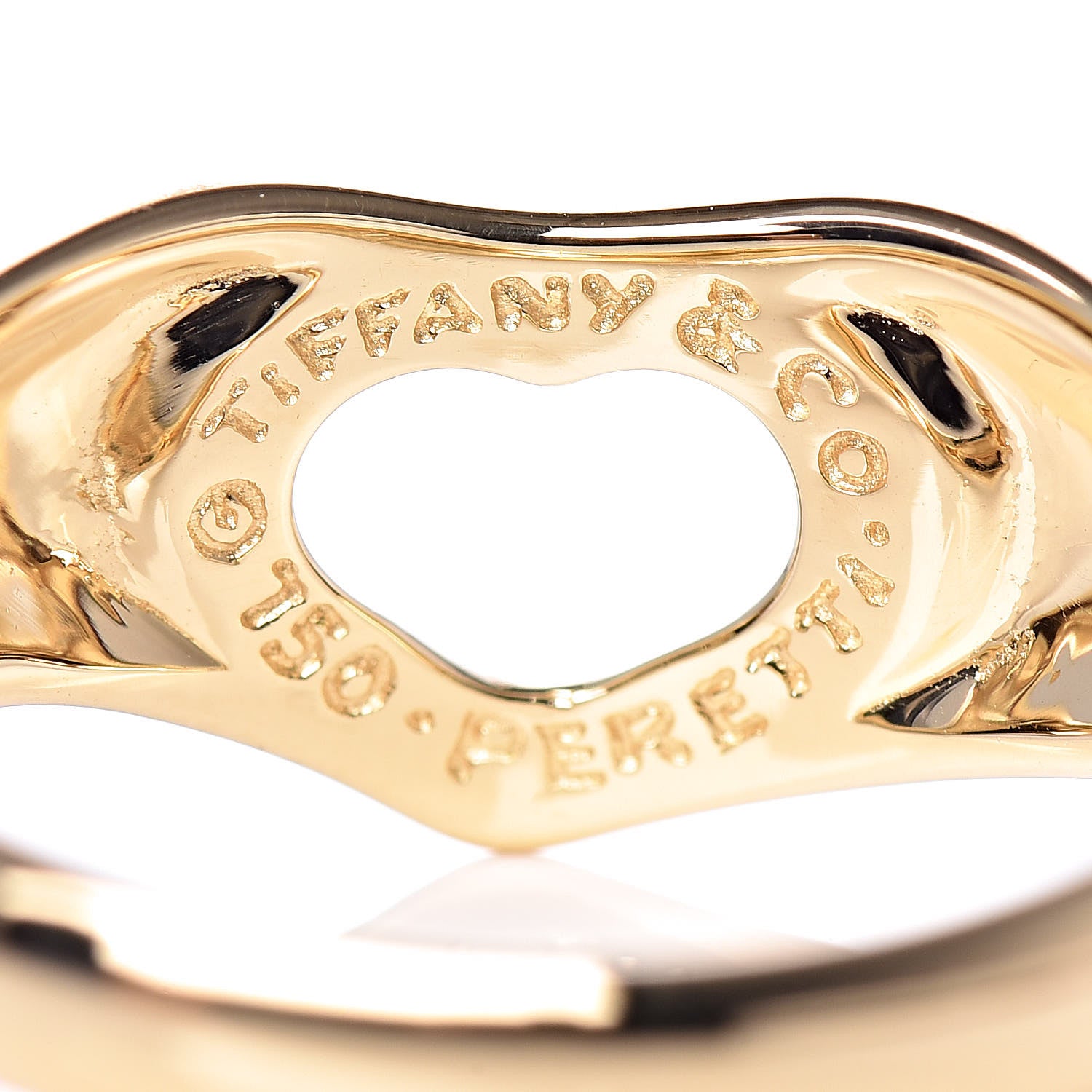 Tiffany 18K Yellow Gold Elsa Peretti Open Heart Ring 49 4.75 5 of 5