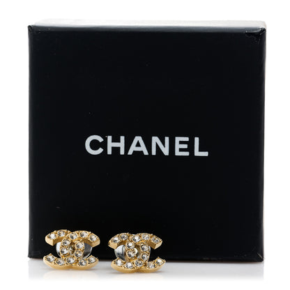Chanel Crystal CC Earrings Gold 5 of 5