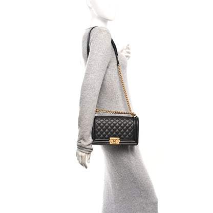Chanel Caviar Quilted Medium Boy Flap Black 2 of 10