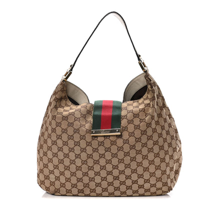 Gucci Monogram Large New Ladies Web Hobo Off White 1 of 22