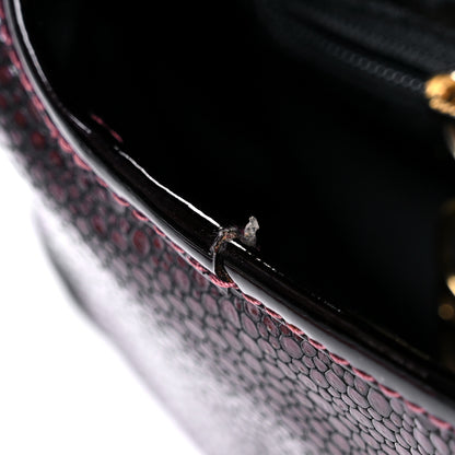 Christian Dior Calfskin Stingray Embossed Saddle Bag Red 11 of 15