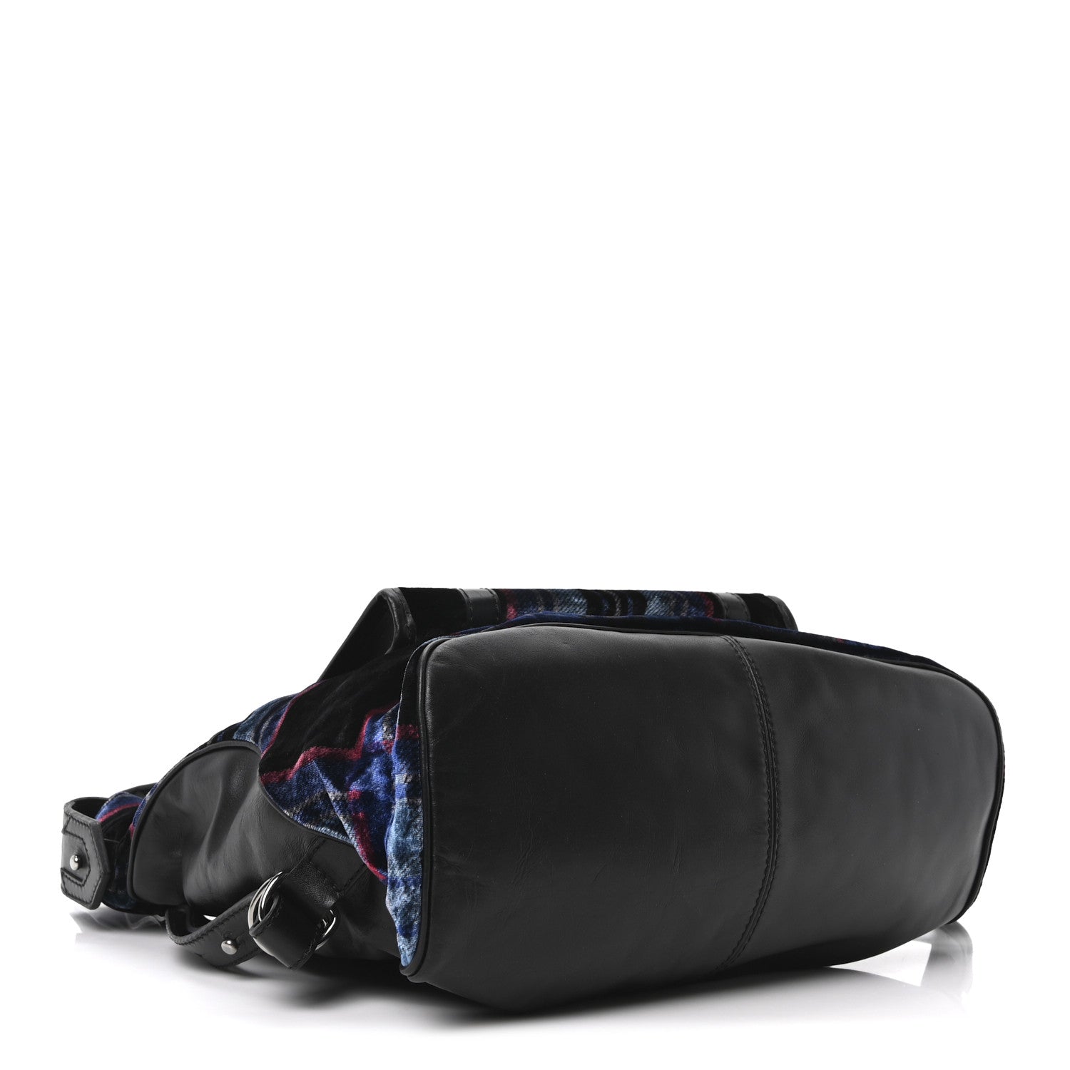 Christian Louboutin Velvet Tartan Spiked SYD Backpack Blue Khol Gun 4 of 10
