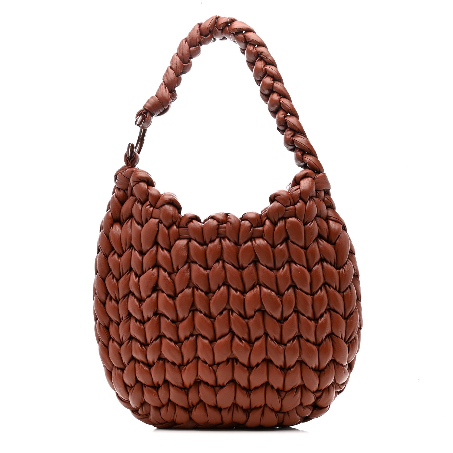 Chloe Lambskin Woven Wooden C Shoulder Bag Sepia Brown 1 of 12