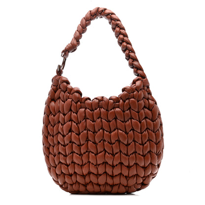 Chloe Lambskin Woven Wooden C Shoulder Bag Sepia Brown 1 of 12