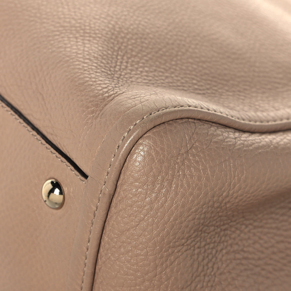 Pebbled Calfskin Medium Soho Shoulder Bag Camelia