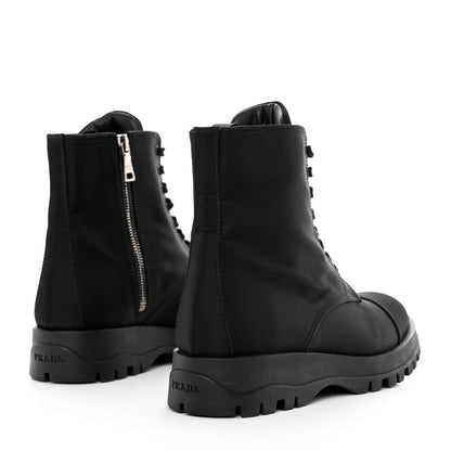Prada Nylon Gabardine Captoe 30mm Combat Boots 37 Black 4 of 7