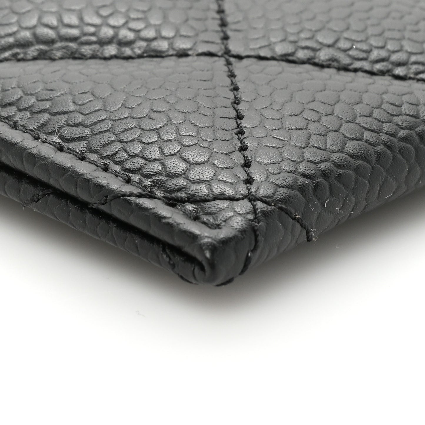 Caviar Quilted Card Holder Black