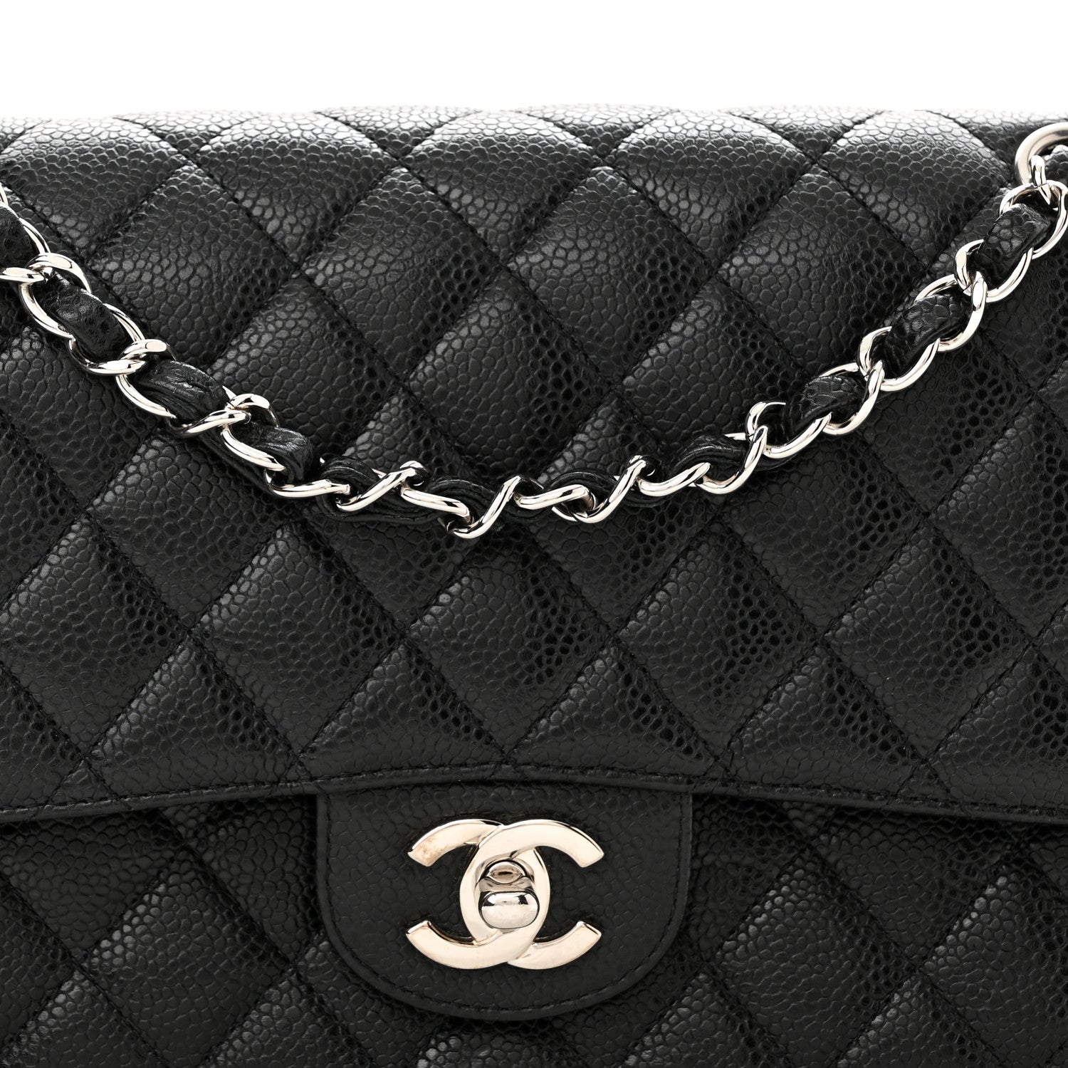 Chanel Caviar Quilted Medium Double Flap Black 8 of 13
