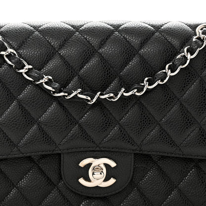 Chanel Caviar Quilted Medium Double Flap Black 8 of 13