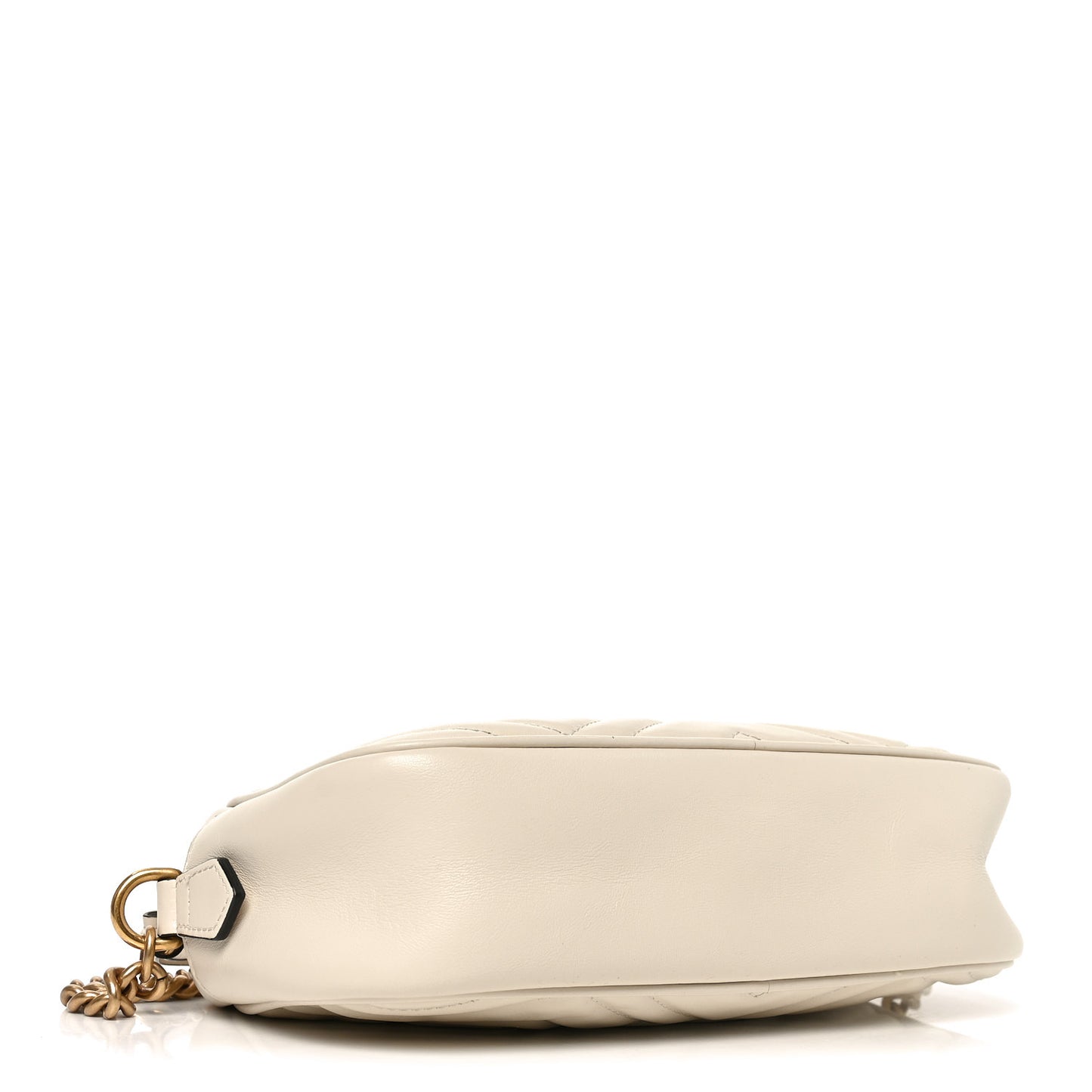 Calfskin Matelasse Small GG Marmont Chain Shoulder Bag White