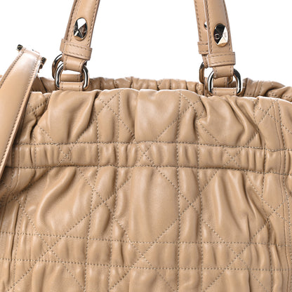 Christian Dior Gaufre Lambskin Cannage Delices Tote Beige 7 of 9