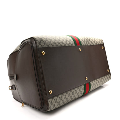 Gucci GG Supreme Monogram Textured Dollar Calfskin Web Large Savoy Bowling Bag Beige Ebony New Acero 3 of 9