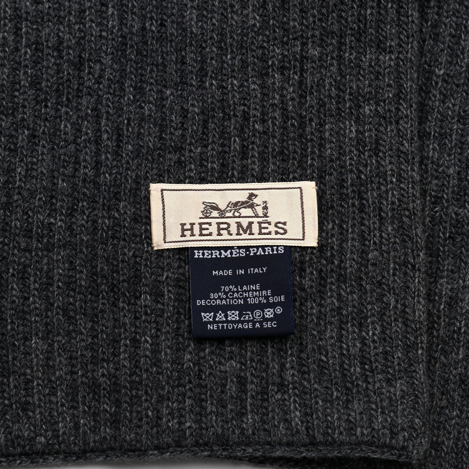 Hermes Wool Cashmere City Pocket Muffler Flanelle 3 of 5