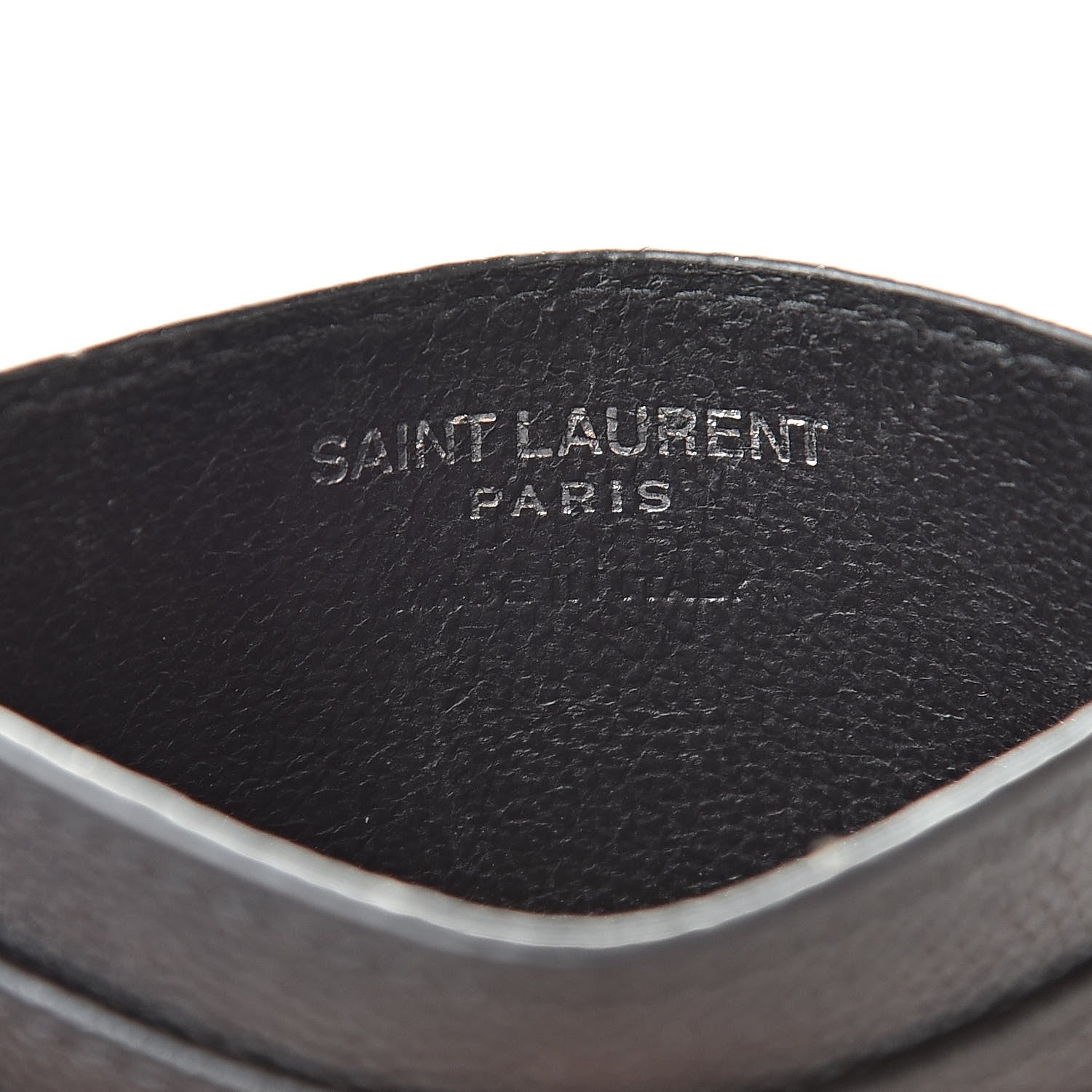 Saint Laurent Grain De Poudre Matelasse Chevron Monogram Credit Card Case Black 6 of 15