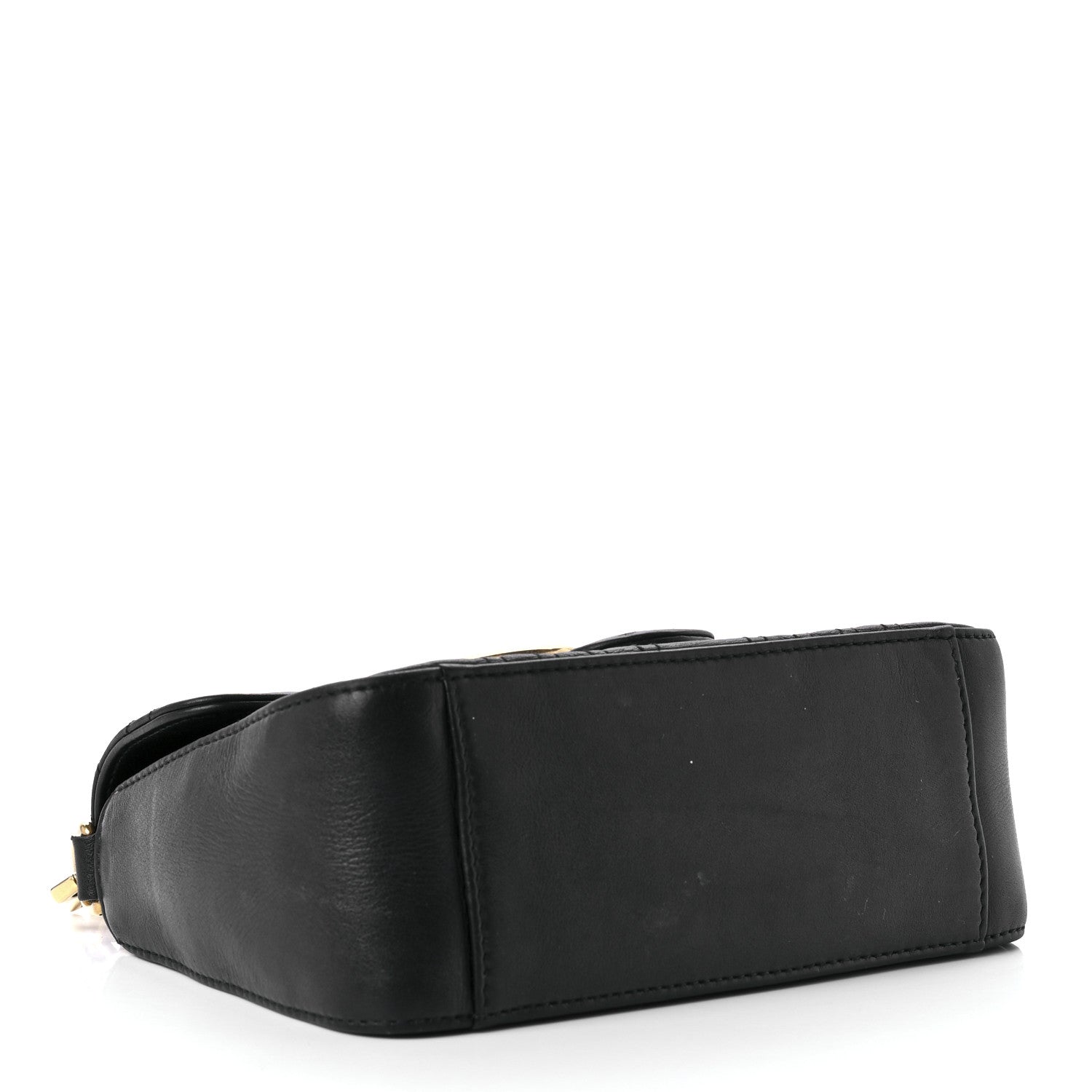 Gucci Calfskin Matelasse Mini GG Marmont Top Handle Shoulder Bag Black 4 of 12