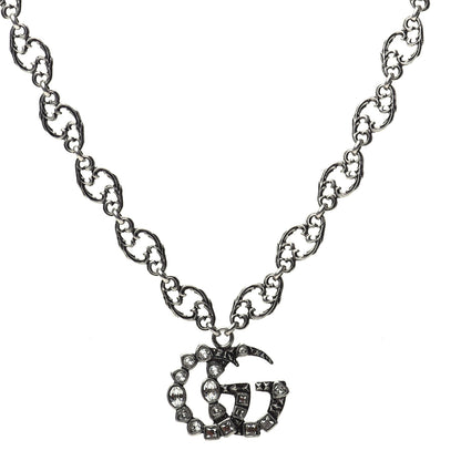 Gucci Crystal Marmont Necklace Aged Silver 1 of 7