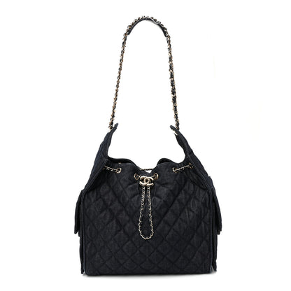Chanel Denim Quilted Medium Chanel 25 Handbag Dark Blue 1 of 11