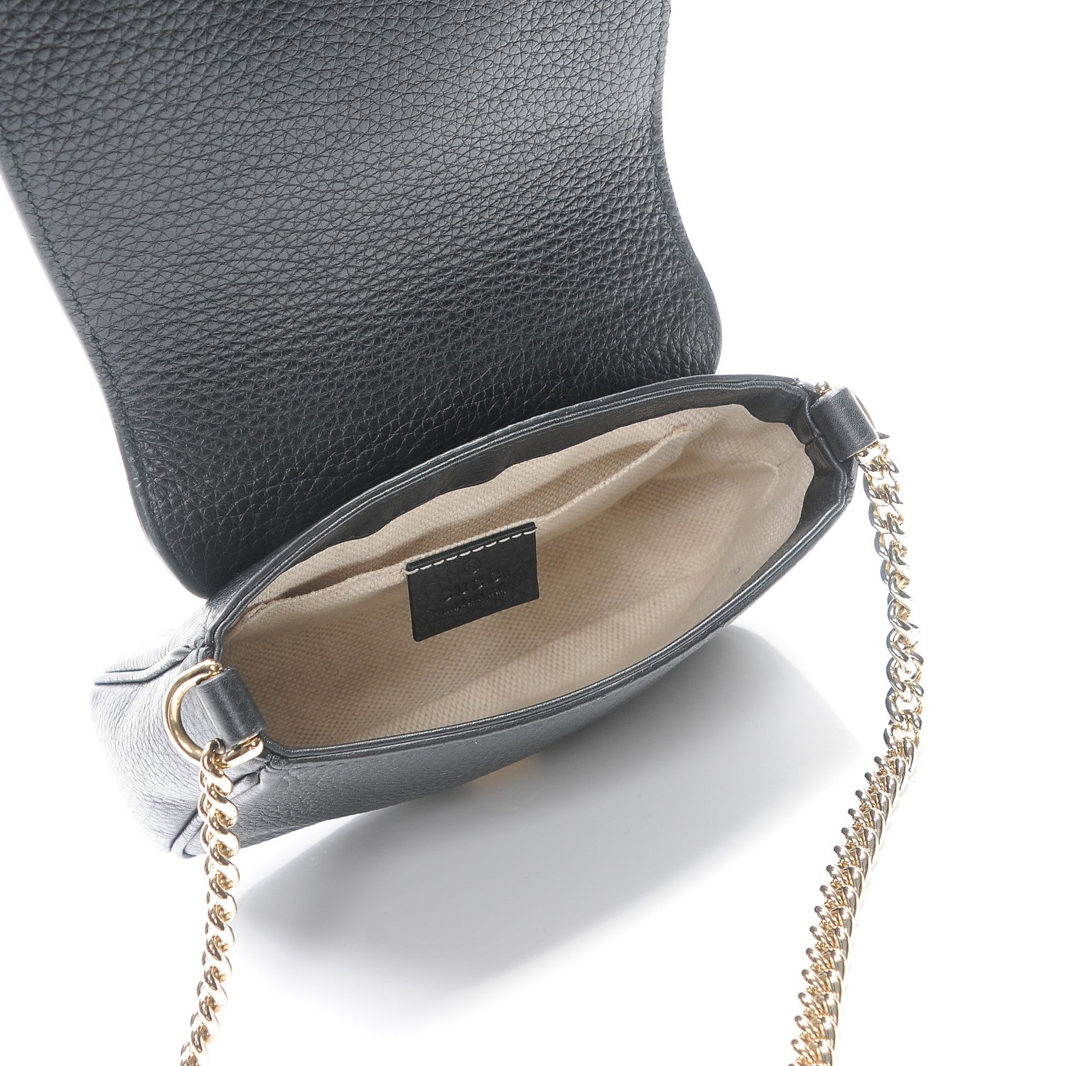 Gucci Pebbled Calfskin Small Soho Flap Crossbody Black 5 of 7