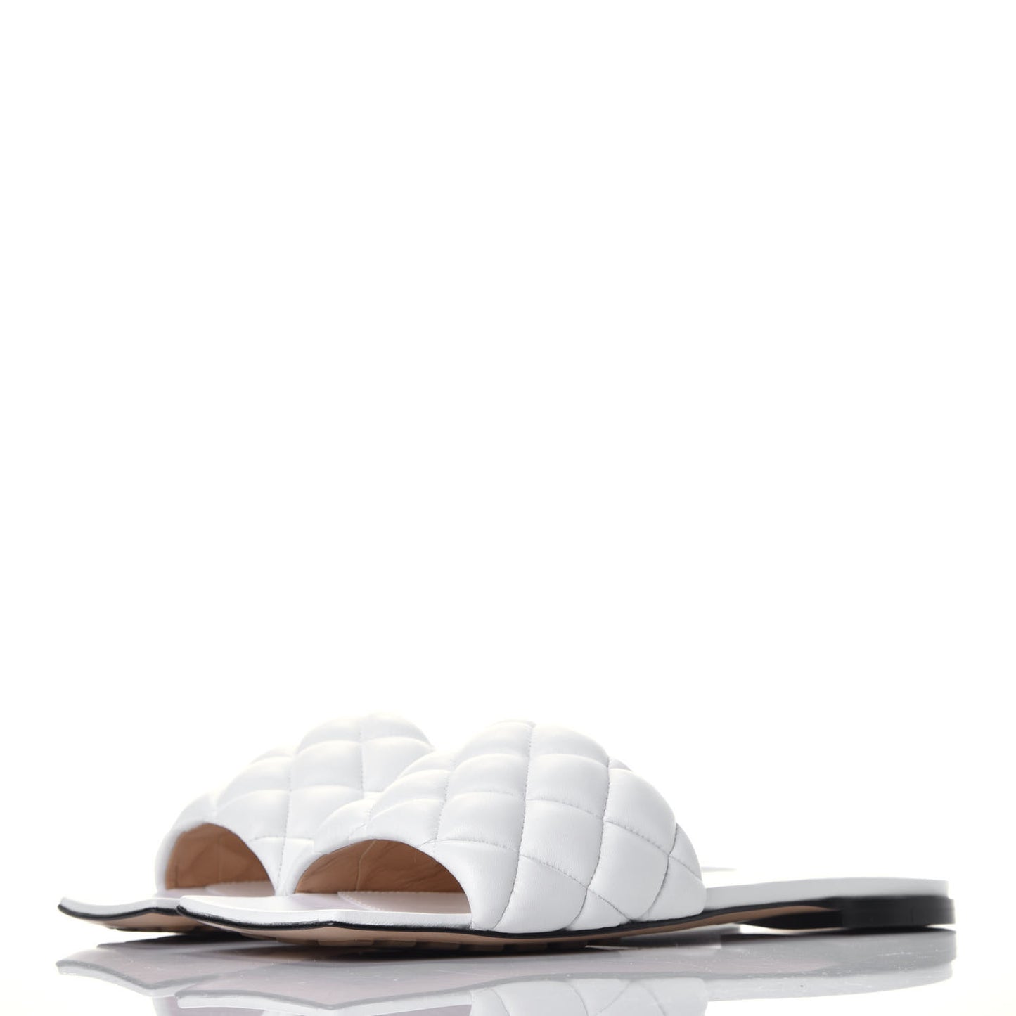 Nappa Matelasse Padded Flat Sandals 36.5 Optic White