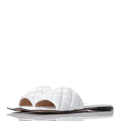 Bottega Veneta Nappa Matelasse Padded Flat Sandals 36.5 Optic White 3 of 8