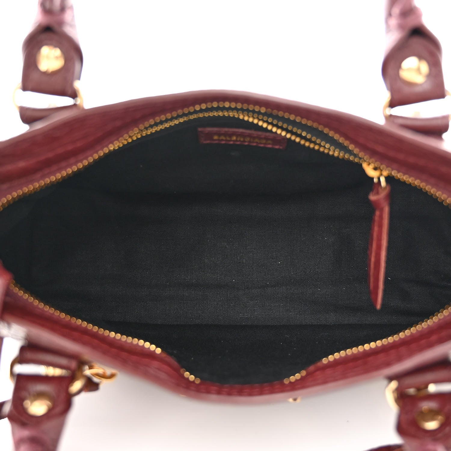 Balenciaga Agneau Classic Gold Hardware Mini City Burgundy 5 of 10
