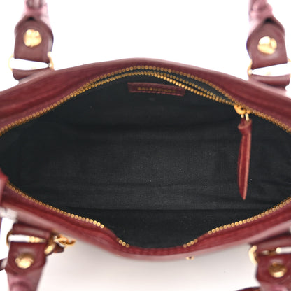 Balenciaga Agneau Classic Gold Hardware Mini City Burgundy 5 of 10