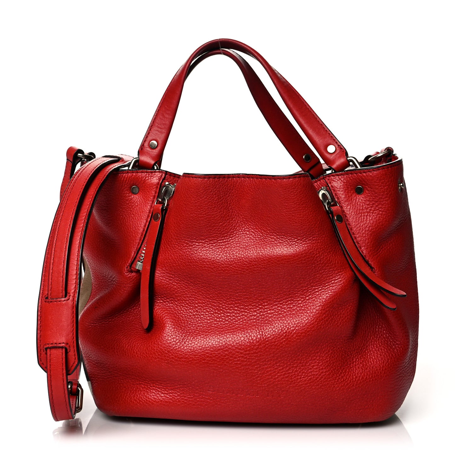 Grainy Calfskin House Check Small Maidstone Red