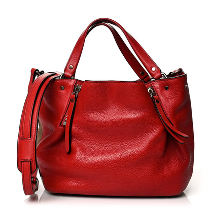 Burberry Grainy Calfskin House Check Small Maidstone Red 1 of 18