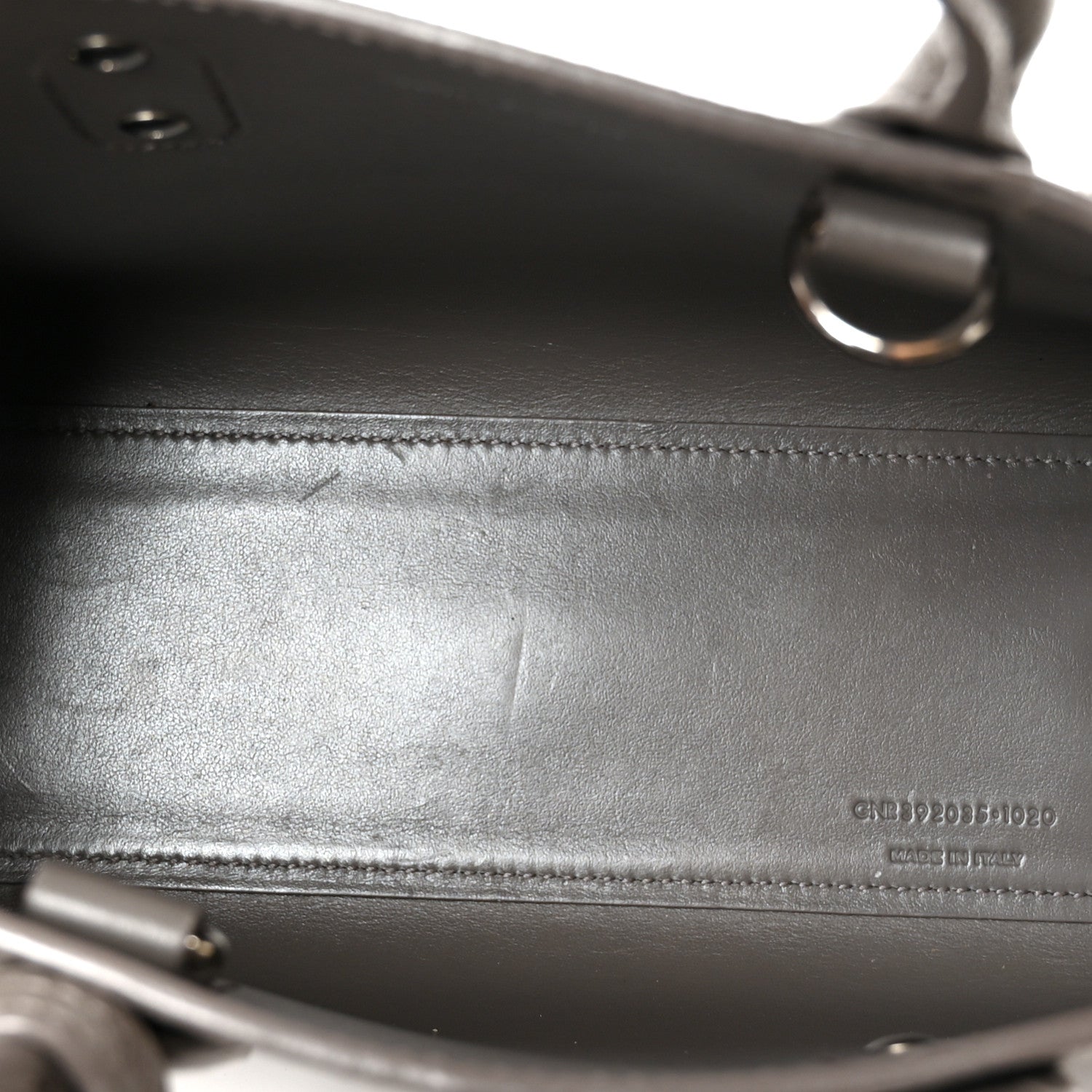 Saint Laurent Grained Calfskin Topstich Baby Sac De Jour Fog 5 of 11