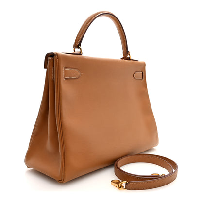 Hermes Courchevel Kelly Retourne 32 Gold 3 of 10
