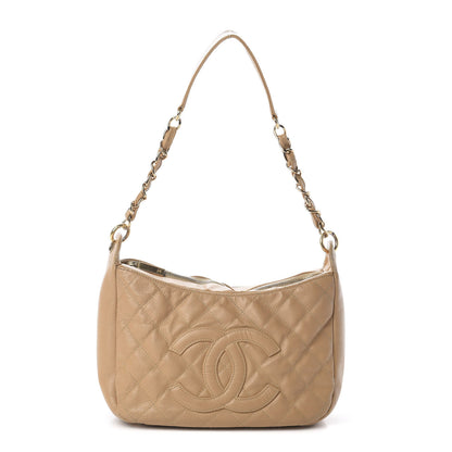 Chanel Caviar Quilted Timeless CC Shoulder Bag Beige 1 of 9