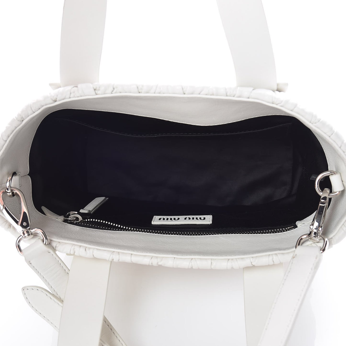 Nappa Matelasse Wicker Basket Bag White Miele